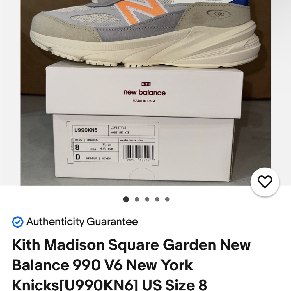 New Balance Kids Sneakers - Gray, Orange, and Cream